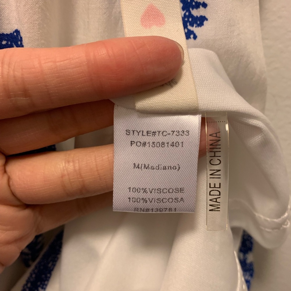 Tea & Cup Blue White Elastic Waist Dress - Picture 7 of 7